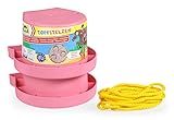 Lena 61412 Hufeisen Stelzen, Topfstelzen Hufe, Laufdosen ca. 13 cm, Kindertopfstelzen zum Balance üben, Becherstelzen einfarbig, Eimerstelzen in Rosa, Laufdollis für Kinder ab 36 Monaten