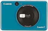 Canon Zoemini C Sofortbildkamera digital 5 MP (Sofortdruck, Sucher, Blitzlicht, Micro SD Kartenslot, Selfie Spiegel (11x8 mm), 5 x 7,6 cm Aufkleber, Zink Druck tintenfrei) Seaside Blue