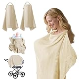 2 Stück Stilltuch Für Unterwegs Weich Und Atmungsaktiv Breastfeeding Cover 360° Vollständige Abdeckung Geeignet Für öffentliche Plätze Khaki