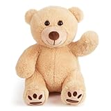 LotFancy Teddybär Plüschtier Kuscheltiere 20cm, Teddy Bär Klein Braunbär Süße Stofftier Spielzeug, Geschenke für Kinder Mädchen Freundin, Geburtstag Valentinstag, Hellbraun