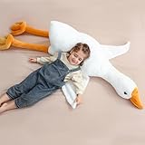 Ragelion Riesen Gans Kuscheltier Groß Ente Stofftier Plüsch Gans Kissen Puppe Kawaii Geschenke für Kinder (Großfüß, 50cm)