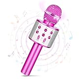 Tesoyzii Geschenk Mädchen 3 4 5 6 7 8 9 10 11 12 Jahre, Mikrofon Kinder Spielzeug ab 3-12 Jahre Mädchen, Drahtloses Bluetooth Karaoke Mikrofon Kinder KTV Karaoke Maschine