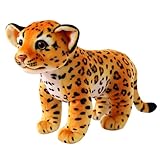 KUKUShining Gepard Plüschtier, Süßes Lebensechtes Kuscheltier Plüschpuppe for Kinder Geschenk for Jungen Babyparty Dekorationen Geburtstag(Brown,26cm/10.23in)