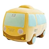 Hellery Weiches Plüsch Tier Niedliches Kissen Verkehr Auto Bus für Spielzeug Zimmer Lounge Schlafzimmer Heim Kinder - Yellow Bus