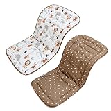 LAT Universal Sitzauflage Kinderwagen, Baumwolle Doppelseitig Verwendbares Sitzeinlage für Kinderwagen, 78x34cm Universal Kinderwagen Einlage für Babyschale Buggy (Dschungeltiere)
