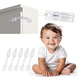 Sweet Safety 6 x TÜV Schadstoff geprüfte Schubladensicherung Baby in weiß | Baby Kindersicherung ohne Bohren | Schrankschloss zum Kleben für Kinder | Schloss für Schränke & Schublade