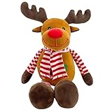 FYDZBSL Rudolph Rentiere Kuscheltier Plüschpuppe Weihnachten Dekoration Stofftiere Weihnachtsdekoratio Puppe Plüsch Puppe Figur Spielzeug für Mädchen Jungen 40cm