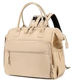 LORADI Wickeltasche mit großem Fassungsvermögen, wasserabweisendes Nylon, 3-Wege-Reiserucksack und Schultertasche mit Anti-Diebstahl-Taschen (Beige)