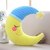 TRAVELKNOT Mondkissen Gelb Mond Kissen Niedliches Mondform Kuscheltier Flauschige Plüschtier Dekor Weihnachten Geburtstags Geschenk for Kind Jungen