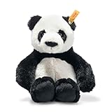 Steiff 75650 Soft Cuddly Friends Ming Panda-27 cm-Kuscheltier für Kinder – kuschelig & weich-waschbar (075650), weiß/schwarz