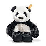 Steiff 75650 Soft Cuddly Friends Ming Panda-27 cm-Kuscheltier für Kinder – kuschelig & weich-waschbar (075650), weiß/schwarz