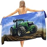 LXTOPN Traktor Strandtuch 75 × 150 cm, Mikrofaser Strandtuch Handtuch Traktor Badetuch Sandfrei Strandtuch für Kinder Damen Herren (Tractor A1)