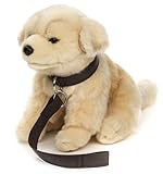 Uni-Toys - Golden Retriever Welpe, sitzend - Mit Leine - 18 cm (Höhe) - Plüsch-Hund, Haustier - Plüschtier, Kuscheltier