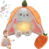 Hasen Karotten Plüsch, Hasen Kuscheltier Verstecken, Osterhase Plüschtier, Schlummer Otter mit Herzschlag, Osterhase Plüschtiere, Schlummer Otter Kuscheltier mit Atembewegung und Musik, Ostergeschenke