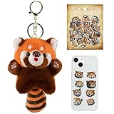 Red Panda Plush,14cm Roter Panda Kuscheltier,Kuscheltier Roter Panda mit 1 Satz Aufkleber,Roter Panda Plüschtier,für Kinder und Kann Auch Als Wachsendes Geschenk