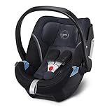 CYBEX Gold Babyschale Aton 5, Inkl. Neugeboreneneinlage, Ab Geburt bis ca. 18 Monate, Max. 13 kg, Granite Black