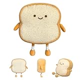 Auptiz Toastbrot Kissen - Weiches Plüschtier in Lustiger Brot Form, 3D Wurf Kissen, Cartoon Puppe Spielzeug (19×18×3cm)