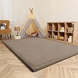Paco Home Teppich Kinderzimmer Kinderteppich Baby Spielteppich Krabbeldecke Krabbelmatte Weich rutschfest Jungen Mädchen Deko, Grösse:100x200 cm, Farbe:Beige