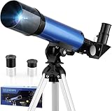 Cowiewie Kinder Teleskope Kinderfernglas, Astronomisches Einsteiger Telescope für Himmelsbeobachtung Kinder Zoom 360/50mm HD Teleskope für den Außenbereich tragbares Refraktor-Spektiv Teleskop