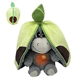 CLIUNT Atmendes Kuscheltier, Avocado Esel Kuscheltier mit 4 Beruhigungsmodi&Orangem Nachtlicht, Schlafender Plüsch Esel, Schlummer Kuscheltiers, Weiches Beruhigendes Kuscheltiere Atmet für Kinder