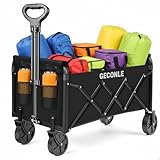 Bollerwagen Faltbar 100L 100KG Handwagen mit Getränkehalter Transportwagen Gartenwagen Strandwagen für Alle Gelände Draussen Einkaufen für Garten Camping Festival