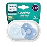 Philips AVENT Soothie – BPA-freier Schnuller für Babys von 0 bis 6 Monaten, blau/hellblau (Modell SCF099/21)