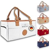 Baby Boo!® Wickel-Organizer, Stilvolle Wickeltasche mit abnehmbaren Henkel und vielen Fächern, Faltbare Wickel Caddy für Kinderwagen, Praktischer Baby Organizer in 5 Farben (Weiß)