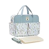 SONARIN Stilvolle Große Kapazität Baby Wickeltasche,Wasserdicht Tragbare Reise Wickeltasche Umhängetasche Tragetasche Henkeltaschen Babytasche mit Schultergurte & Wickelunterlage(Kaninchen)