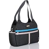 LCP Kids Stilvolle Wickeltasche PARIS + Kinderwagen Halterung & Wasserdichte Wickelunterlage Ideal als Weekender SCHWARZ