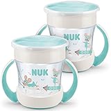NUK Mini Magic Cup Trinklernbecher | auslaufsicherer 360°-Trinkrand | ab 6 Monaten | praktische Griffe | BPA-frei | 160 ml | neutral | 2 Stück