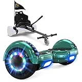 GeekMe Hoverboards mit Sitz, Hoverboards Hoverkart,Hoverboards Go-Kart mit Bluetooth-Lautsprecher LED-Leuchten, Geschenk für Kinder Jugendliche Erwachsen