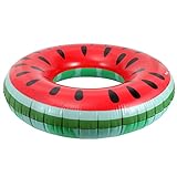 MoKo Schwimmring, Aufblasbar Schwimmreifen mit Schönem Mustern Swimming Pool Spielzeug Float Zubehör Luftmatratze für Kinder Erwachsene Beach Party, Rot & Wassermelone