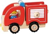 Holz-Feuerwehrauto für Kinder mit Feuerwehrmann (Goki)