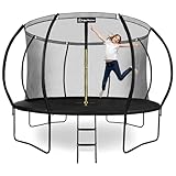 Hypermotion Trampolin Outdoor Kinder 244/305 / 366/430 / 487 cm Kindertrampolin ab 3 Jahre - Schnelltrocknend und Wasserabweisend - Ausgezeichnete Sprungkraft - Gartentrampolin (Ø 366 cm / 12FT)