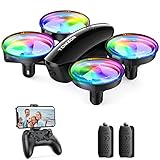 Tomzon mini Drohne mit Kamera 1080P für Kinder und Anfänger RC Quadrocopter mit LED Licht, Helikopter ferngesteuert, Drohne Spielzeug indoor 360° Propellerschutz/Lange Flugzeit/Werfen Go/3D Flip drone