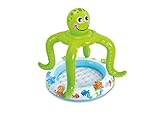 Siva Toys Baby-Pool mit lächelndem Oktopus als Schattenspender 1,02 x 1,04 m Mehrfarbig