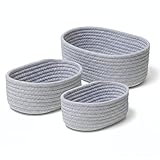 CALDERA® Elegante Körbchen im 3er-Set als Wickeltisch Organizer, perfektes Wickeltisch Zubehör für junge Familien, stilvolle Körbe als Wickelkommode Organizer, Aufbewahrungskorb für Wickelartikel