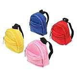MILISTEN 4 x Mini-Puppen-Rucksack, niedliche Reißverschluss-Puppen-Rucksäcke, Puppentaschen, Puppen-Zubehör für Puppen-Spielsets, mehrfarbig, 8X7cm, Modisch
