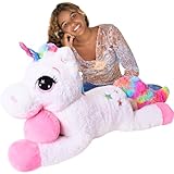 TE-Trend XXL Einhorn-Stofftier 110 cm - Perfekte Plüschfigur für Kreatives Spielen & Traumhafte Kuschelstunden - Kuscheltier für Stundenlangen Spielspaß