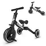 besrey 3 in 1 Laufräder Laufrad Kinderdreirad Dreirad Lauffahrrad für Kinder ab 1 Jahre bis 4 Jahren (Schwarz)