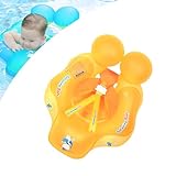 Baby Schwimmring für ab 3-12 Monate,Orange Aufblasbare Schwimmtrainer Schwimmhilfe Baby mit verstellbare Schultergurte,Pool Schwimmringe Babys Schwimmhilfen Schwimmsitz für Neugeborene Kleinkinder