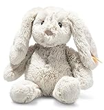Steiff Soft Cuddly Friends Hoppie Hase-20 cm-Kuscheltier für Babys – kuschelig & weich-waschbar-hellgrau (242243), 20 cm