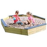 NYVI Kinder Sandkasten NYVIKids Forte XXL 176x176 cm - Sandkasten mit Abdeckung & 4 Sitzbänken - Sandbox aus Holz Wetterfest, Langlebig - Sandkiste Kindersandkasten