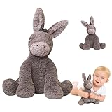 Bcuuozeeing Kuscheltier Esel - 23cm Süße Esel Stofftier, Plüschtier für Kinder, Weich Esel Plüschtier, für Babys und Kleinkinder zum Greifen, Knuddeln, Entdecken und Einschlafen
