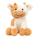 SNONESIY Kuh Kuscheltier Plüschtier 22cmWeich Kuscheltier Kuh Niedliches Plüschkuh-Spielzeug Kawaii Kuscheltier Perfekt für Jungen und Mädchen Zum Spielen Sammeln und Kuscheln (Braun und Weiß)