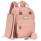 RUVALINO Wickeltaschen-Rucksack, multifunktionaler Reiserucksack, Umstands-Baby-Wickeltaschen, Wickeltaschen, wasserdicht und stilvoll, Rosa