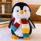 champracer Pinguin Kuscheltier 23 cm Pinguin Plüschpuppe Mit Halstuch für Mädchen, Jungen & Babys - Flauschiges Stofftier zum Kuscheln & Spielen, Pinguin Stofftier Schmusetier Geschenk (Rot)