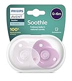 Philips Avent Soothie – BPA-freier Schnuller für Babys von 0 bis 6 Monaten, rosa/hellrosa (Modell SCF099/22)