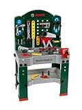 Theo Klein 8580 Bosch Work-Station | 44-teilig | Werkbank inkl. Arbeitssplatte mit Lernfunktion | Maße: 61 cm x 44,5 cm x 101 cm | Spielzeug für Kinder ab 3 Jahren