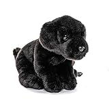 Uni-Toys - Labrador Welpe (schwarz) mit Leine - 23 cm (Höhe) - Plüsch-Hund, Haustier - Plüschtier, Kuscheltier